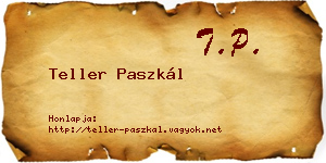 Teller Paszkál névjegykártya